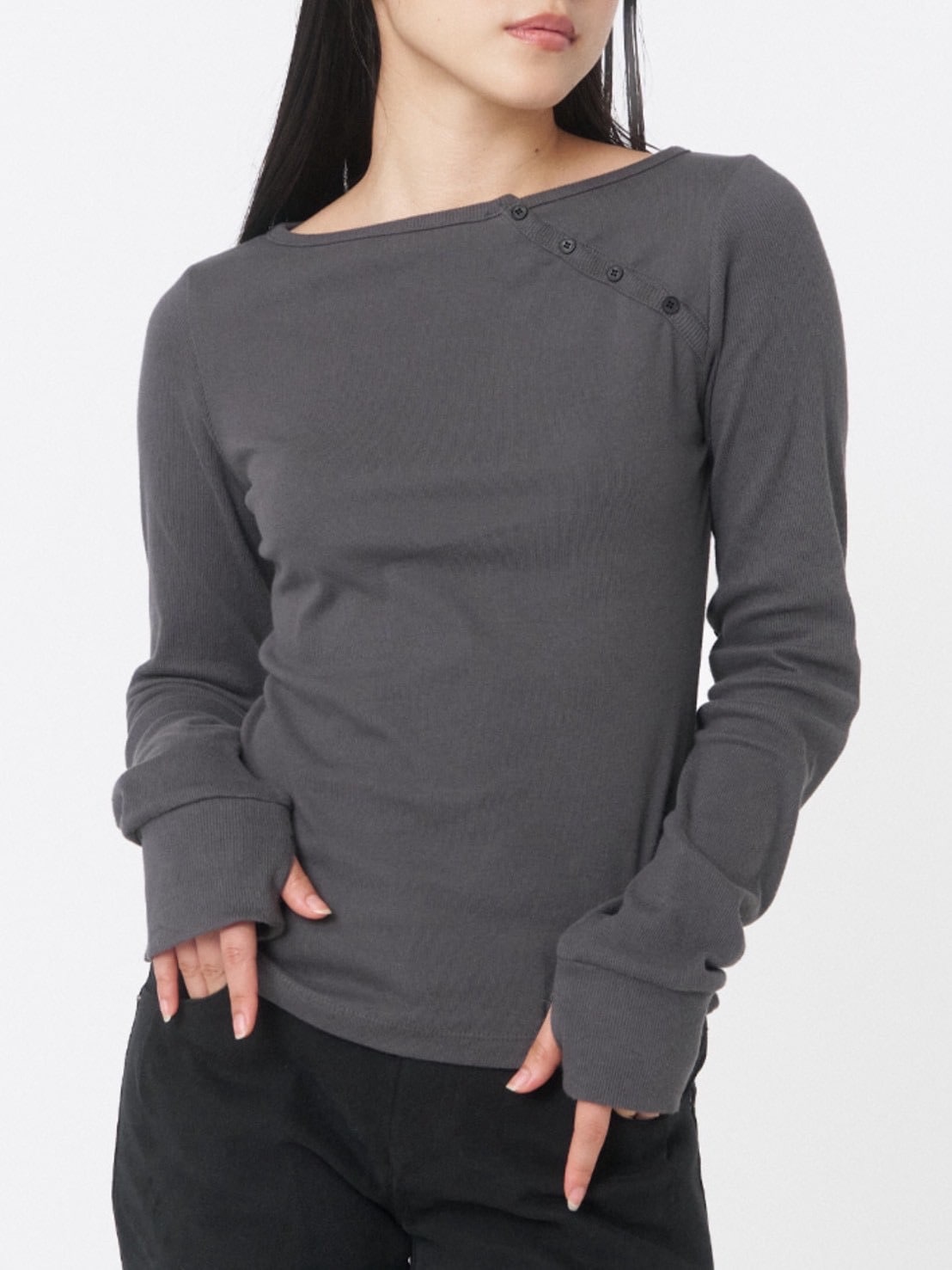 【Miseki seoul】Slash button long sleeves