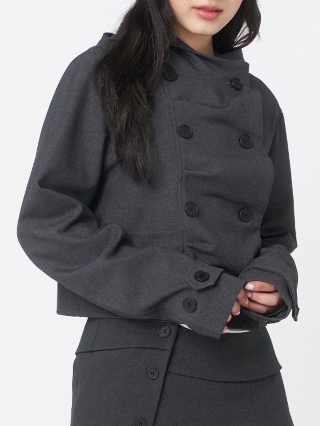 【Miseki seoul】Cowl neck button Jacket