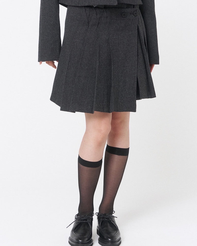 【Miseki seoul】Wabi origami pleats midi skirt
