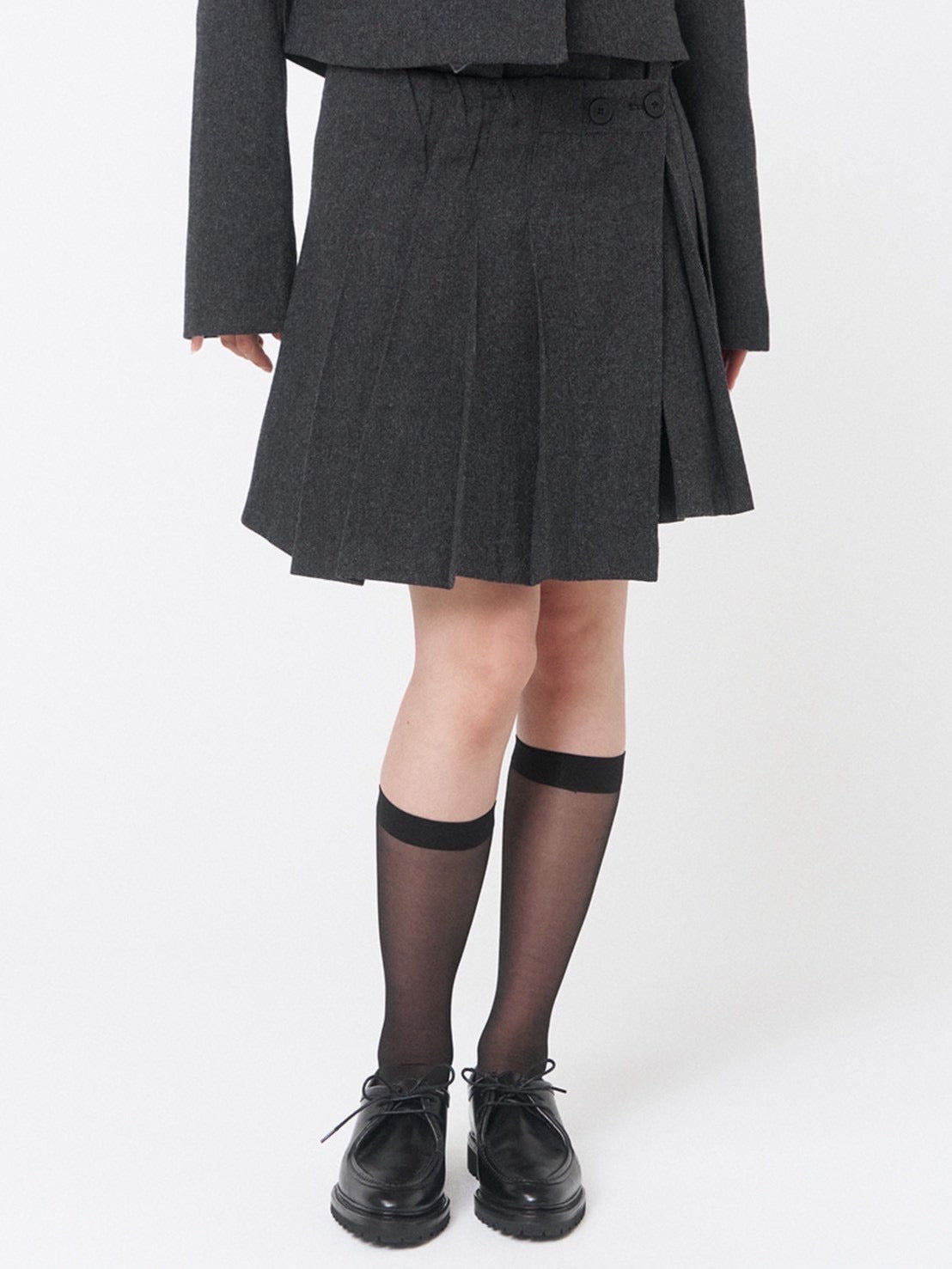 【Miseki seoul】Wabi origami pleats midi skirt