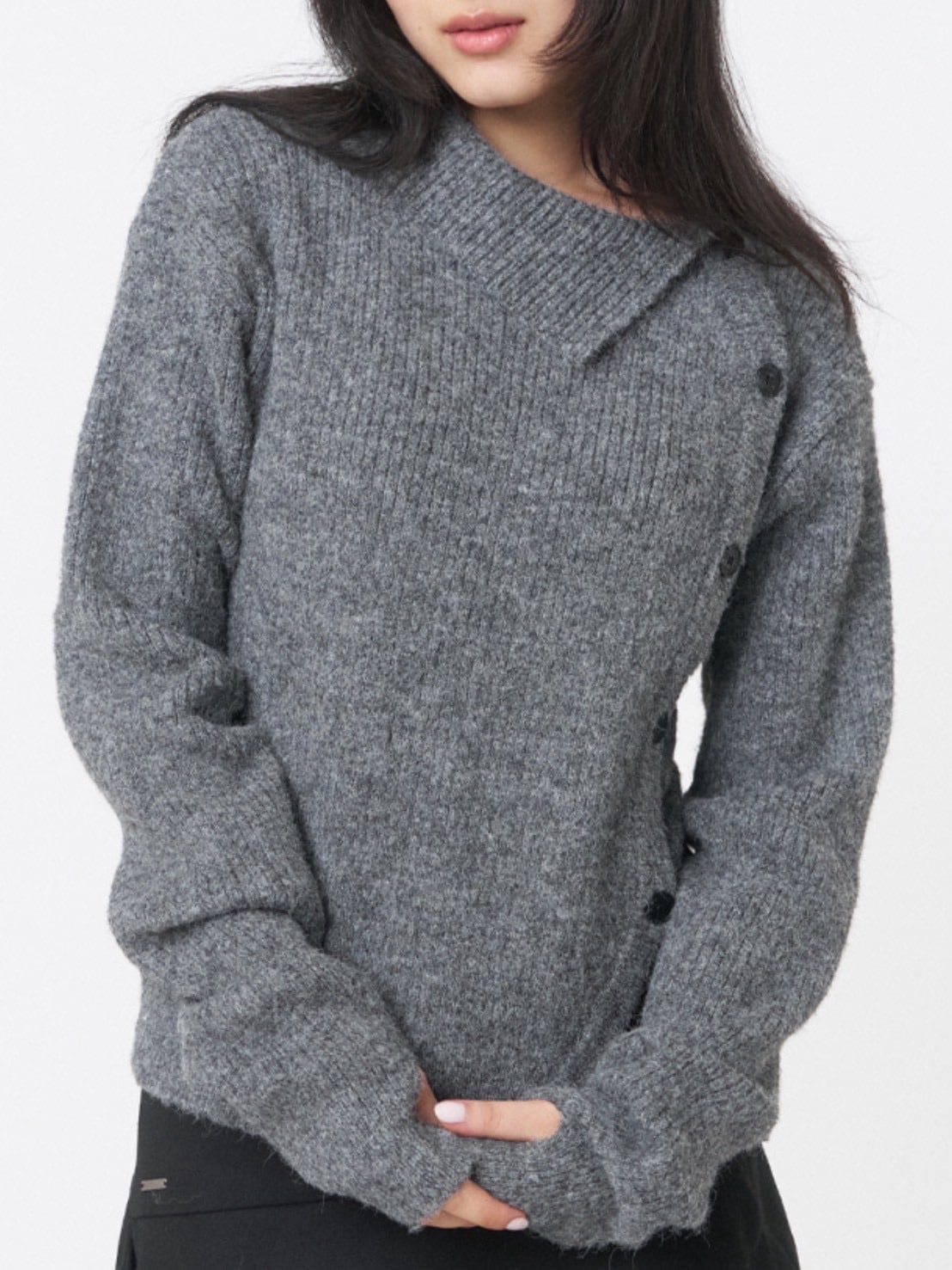 【Miseki seoul】Side button knit