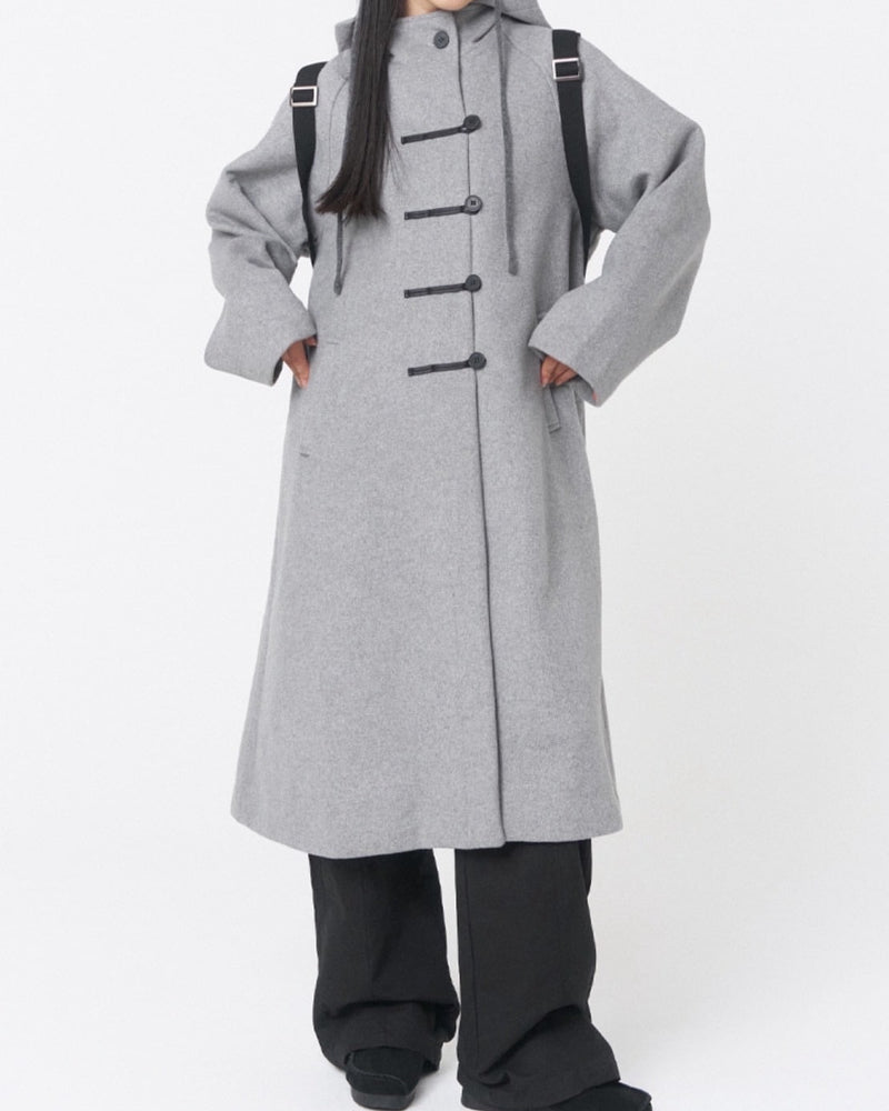 【Miseki seoul】Hoodie long duffle coat