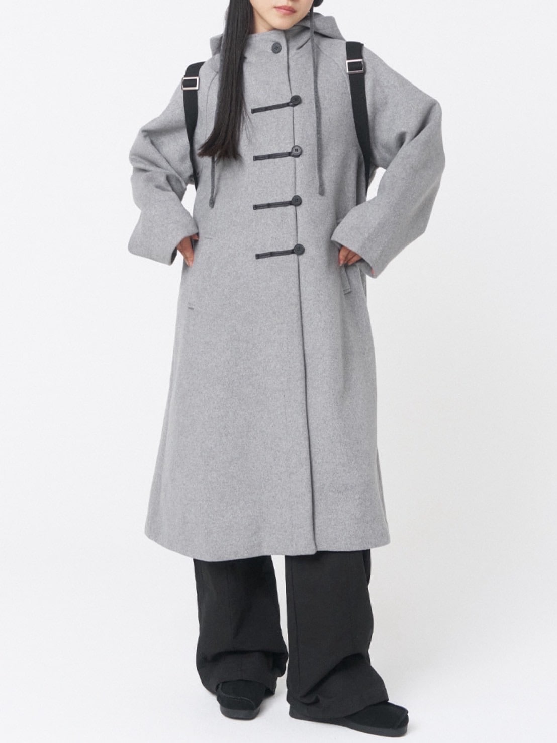 【Miseki seoul】Hoodie long duffle coat