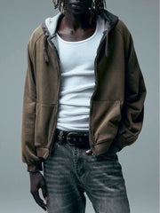 【BASKETCASE】HENCH, thermal lined zip-up hoodie /【バスケットケース】ブラーサーマルジップパーカー