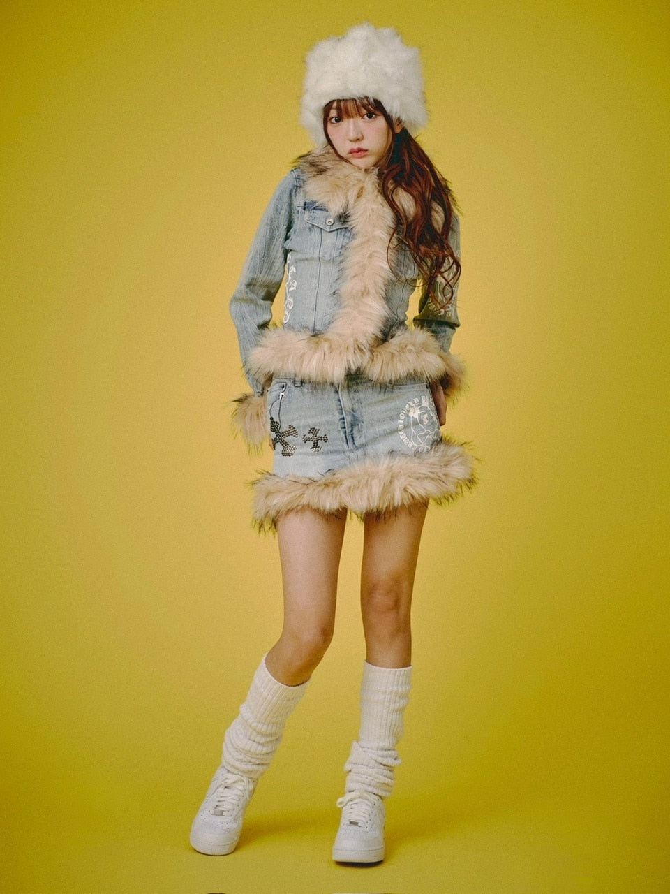 【GALFY】ぎゃるちゃんファーデニムJKT