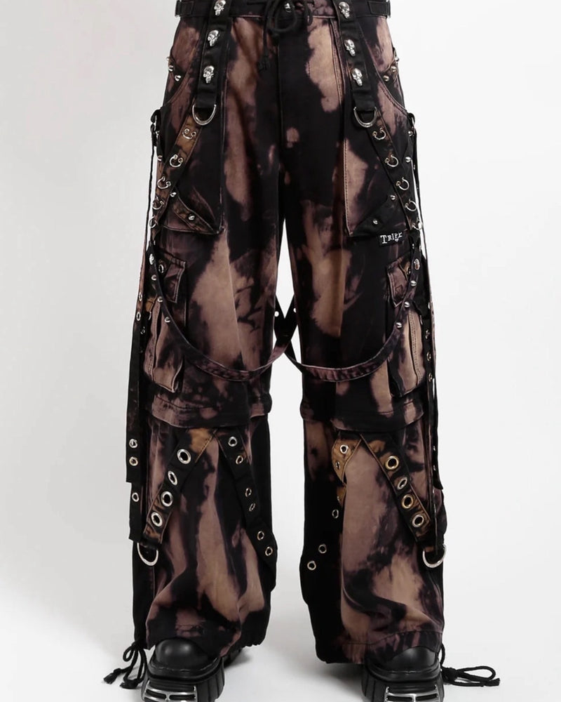 【TRIPP nyc】STORM WASH DENIM PANT[BD7145MB] / 【トリップ ニューヨーク 】ボンテージストラップタイダイウォッシュワイドデニムパンツ