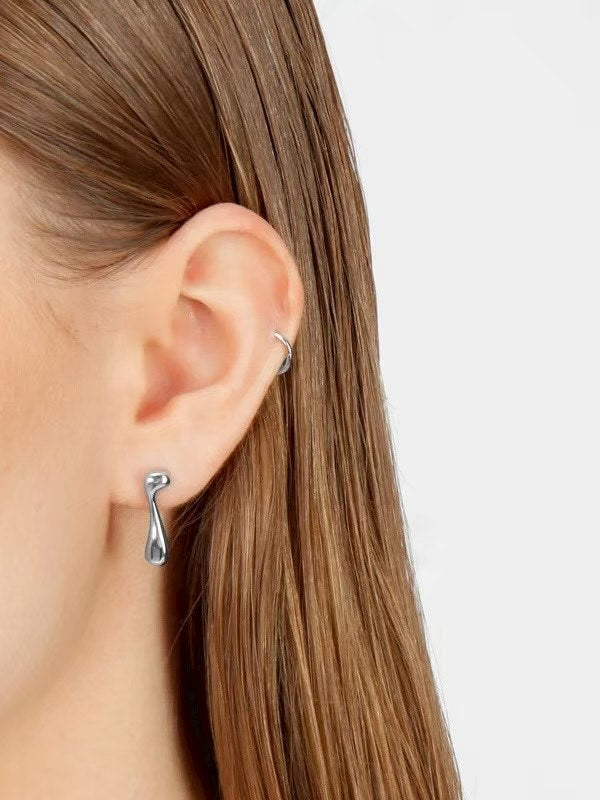 【BLIND MIND STUDIOS】Liquid Drop Earring / 【ブラインド マインド スタジオズ】リクイドドロップシルバーイヤリング