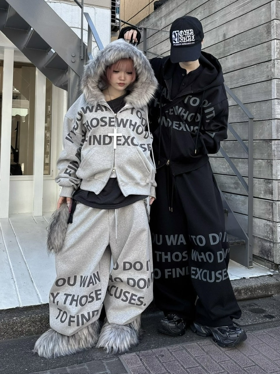 受注制【nmtc +】lettering wide sweat pants / 【エヌエムティーシープラス】レタリングスウェットパンツ (2color)