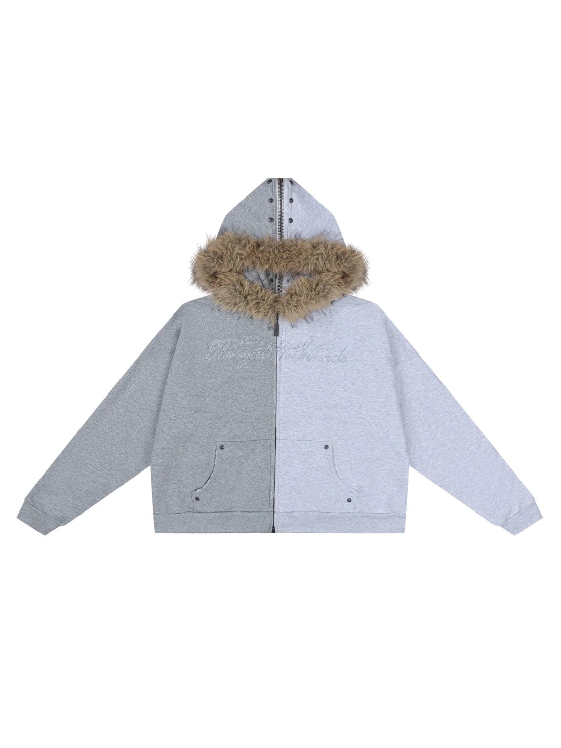 【Thought We Friends】Nyra Zip-Up Jacket with Detachable Fur Hood