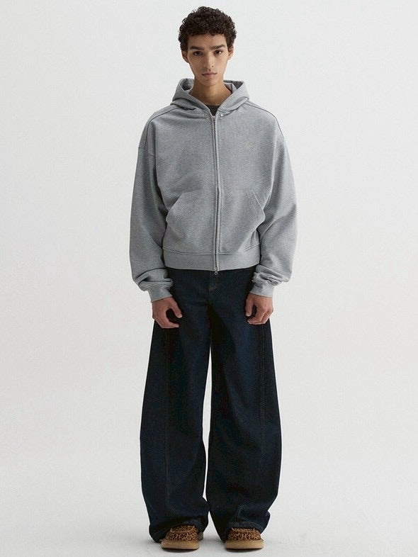 【DNSR】Crop Hoodie Zip-Up