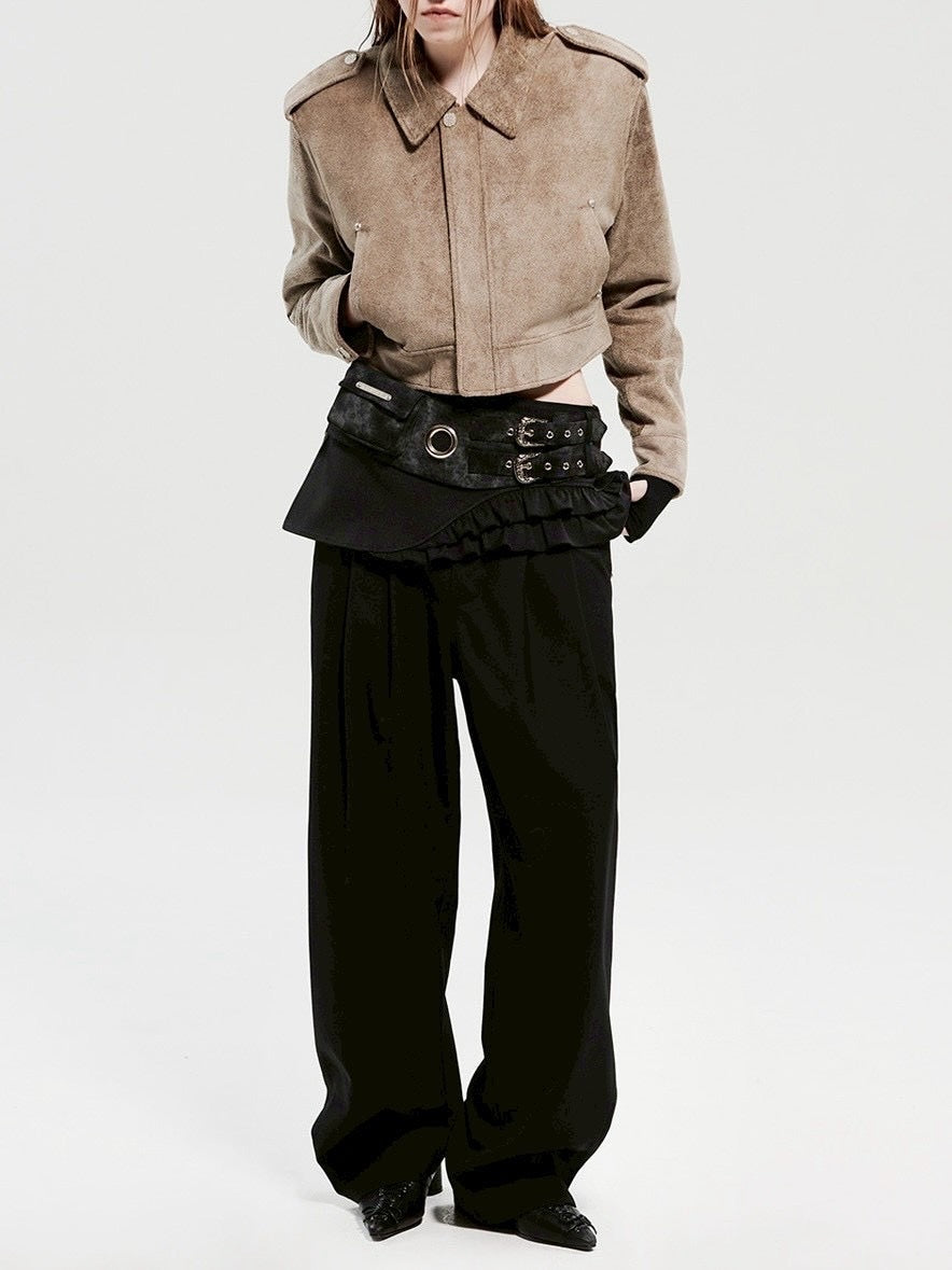 【HOLY NUMBER 7】Layered eyelet pocket skirt