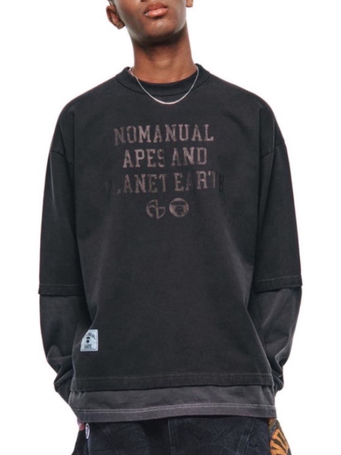 【AAPE X NOMANUAL】AAPE X NOMANUAL LONG SLEEVE TEE