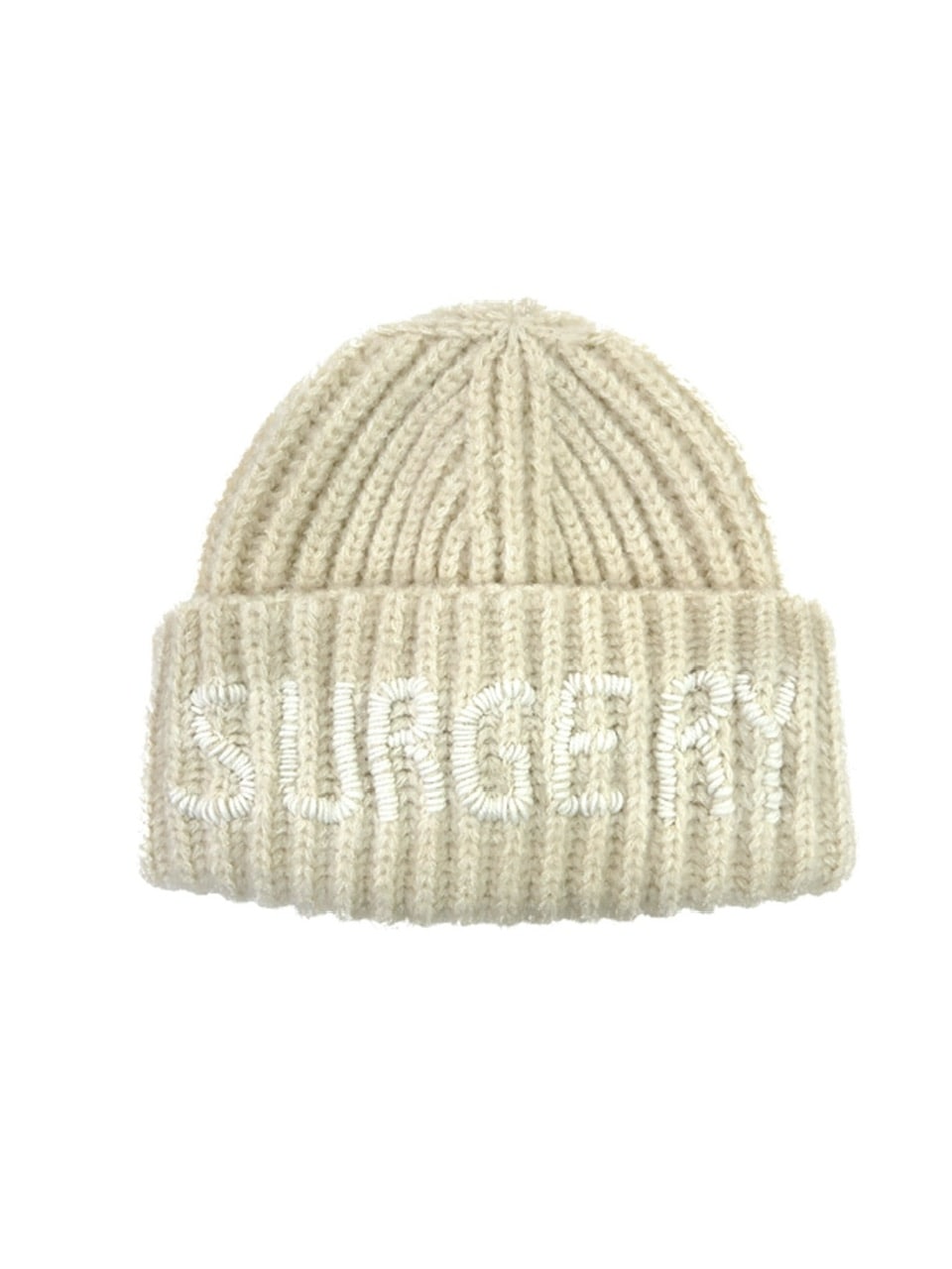 【SURGERY】surgery hand stitch embroidery logo beanie / 【サージェリー】サージェリー ハンド ステッチ エンブロイダリー ロゴ ビーニー