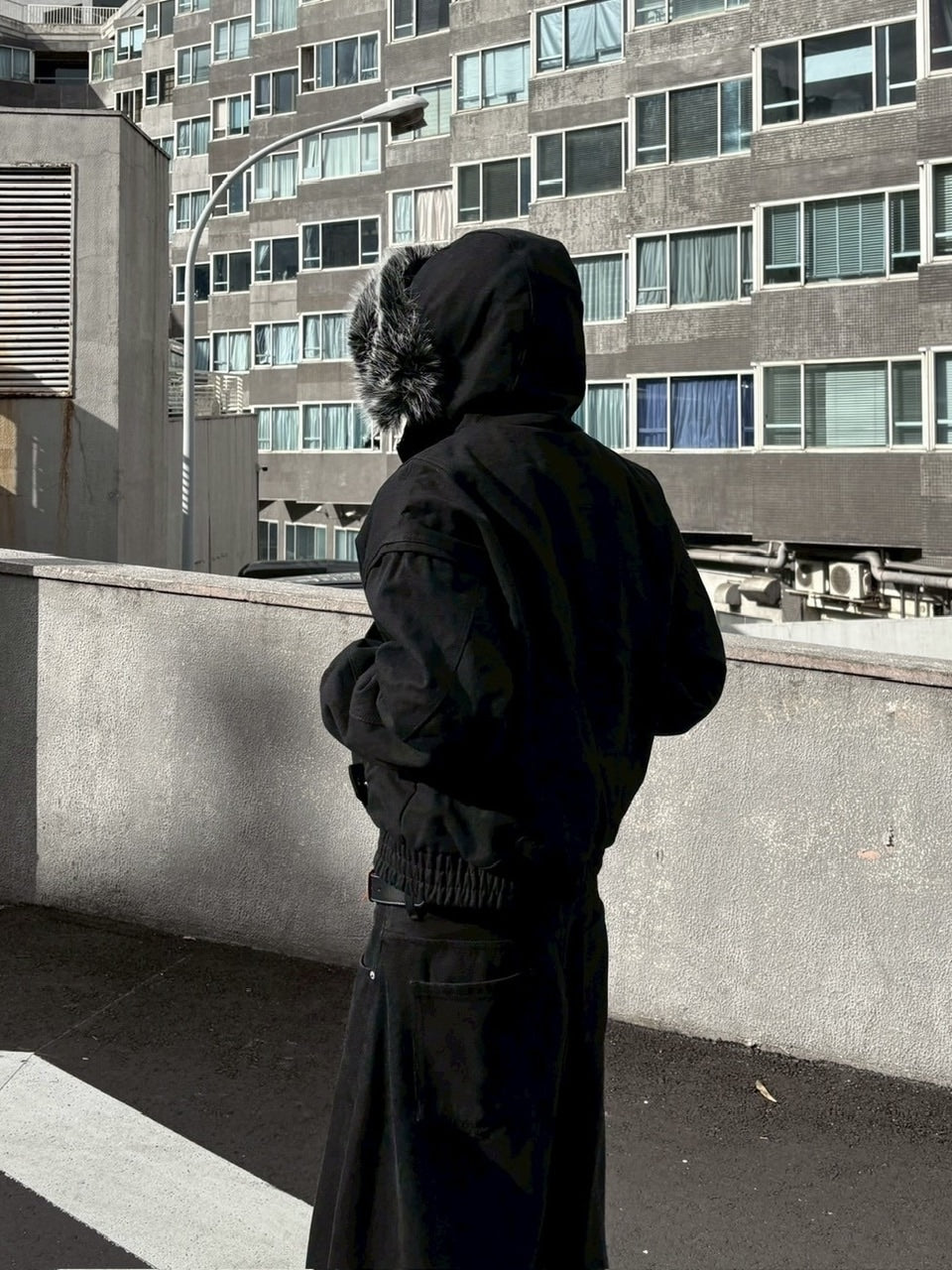 【youll】cropped fur hooded blouson