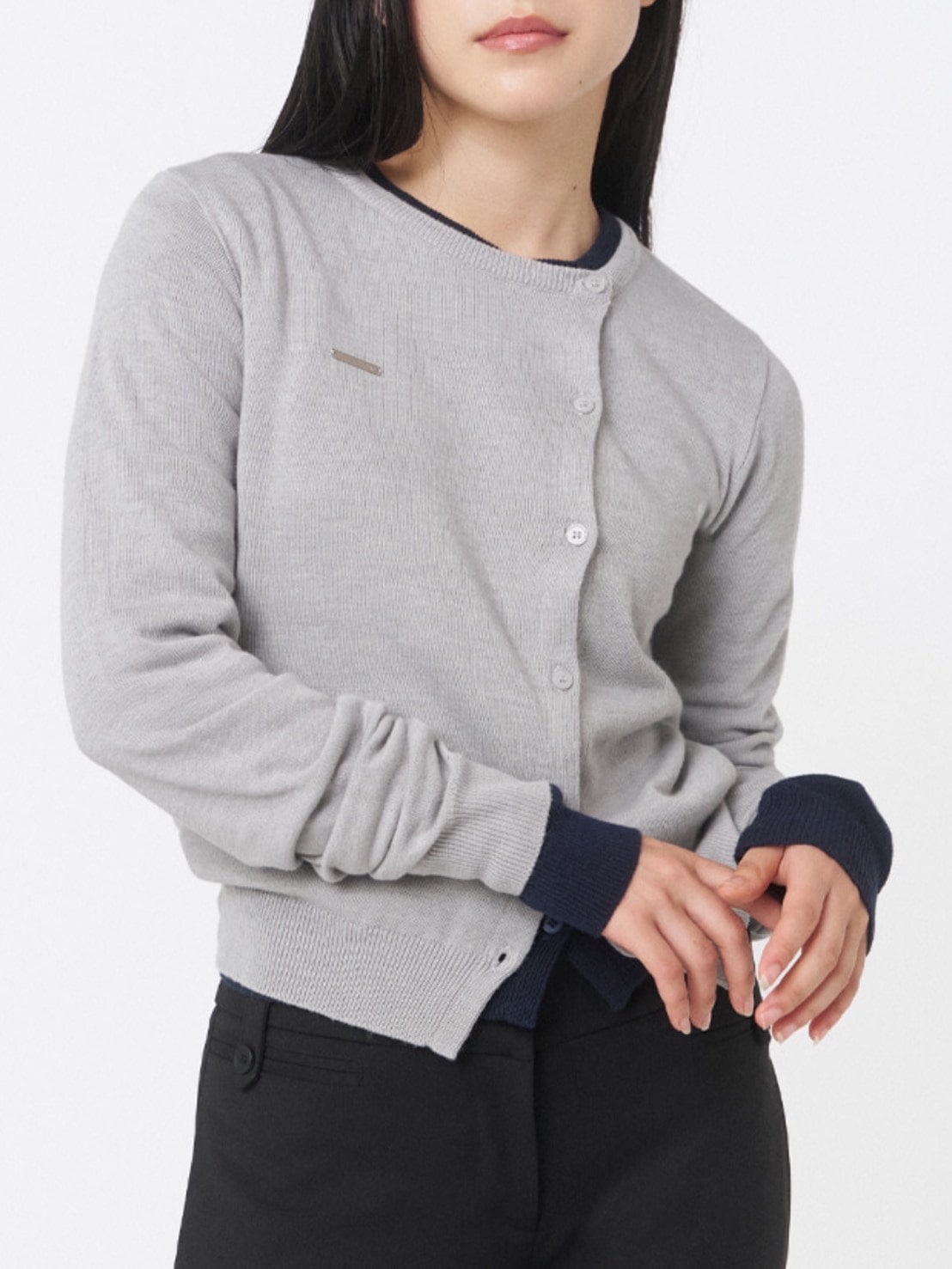 Miseki SEOUL ニット Miseki Seoul Side Button Knit Gray on Bunjang Global Site.