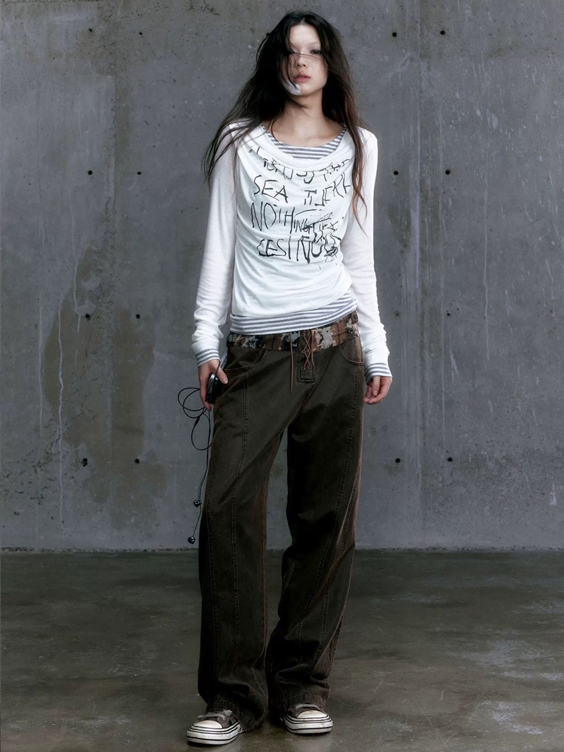 【Cest Nous】Border Patchwork T-Shirt