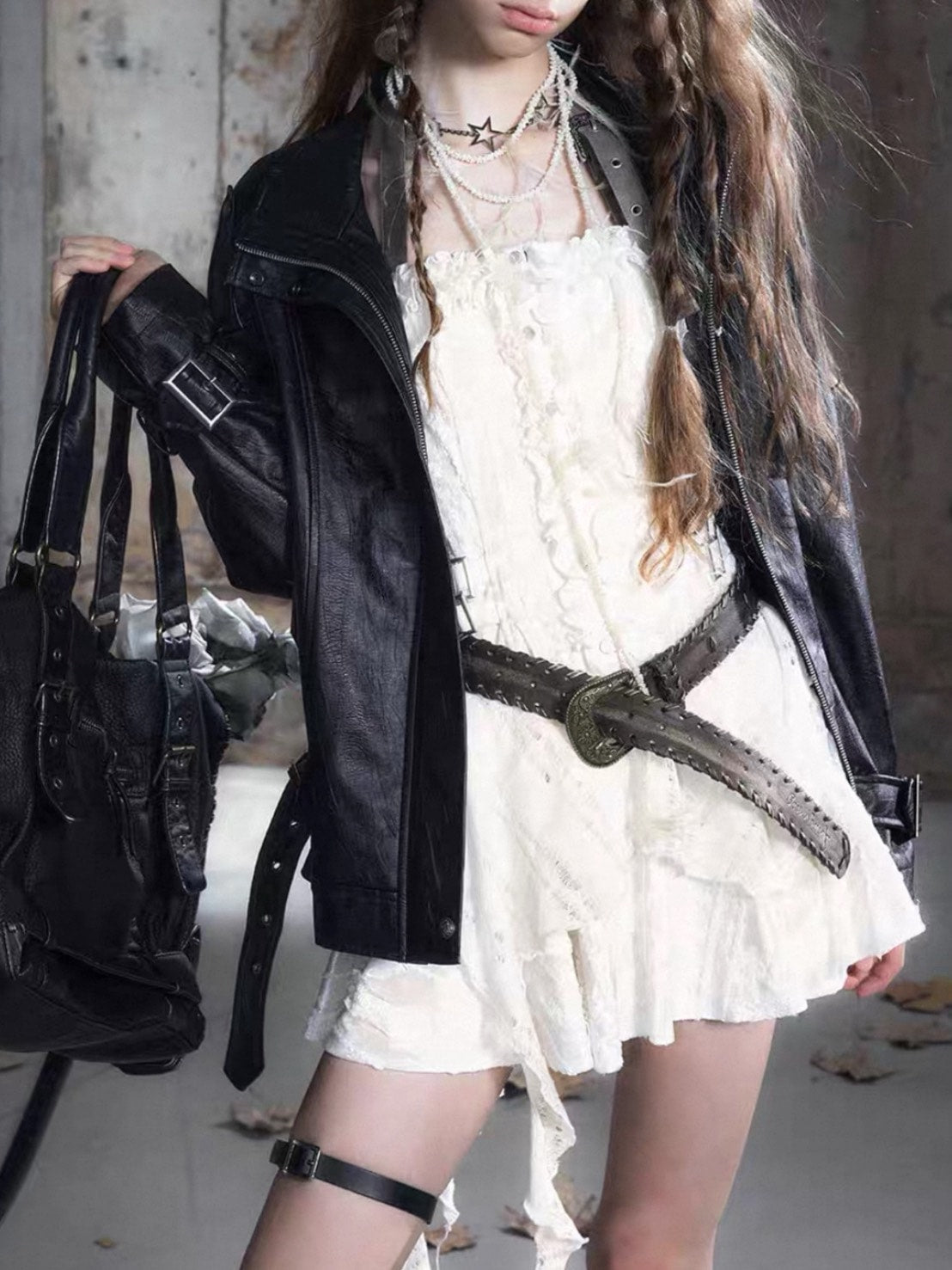 【Cest Nous】Belted Halter Dress / 【セヌー】ベルトホルターフリルワンピース