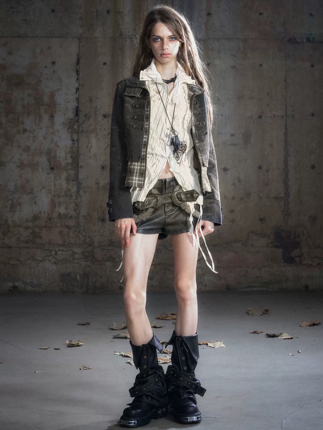 【Cest Nous】Baroque Jacket / 【セヌー】ハイネックバロックジップアップデニムジャケット