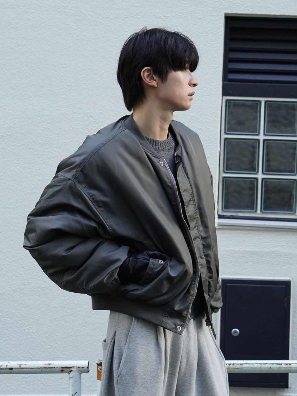 東京店WEB限定受注制【Chikashitsu +】cropped ma-1 jacket / 【チカシツプラス】クロップドエムエーワンジャケット (2color)