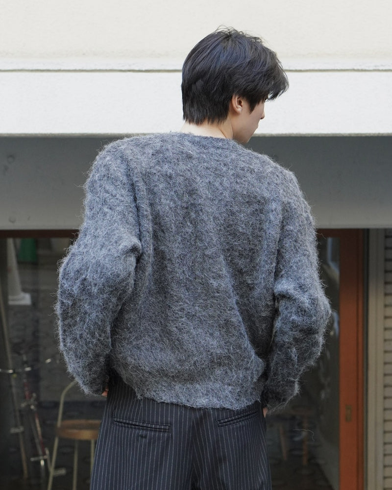東京店WEB限定受注制【Chikashitsu +】shaggy knit cardigan / 【チカシツプラス】シャギーニットカーディガン (2color)