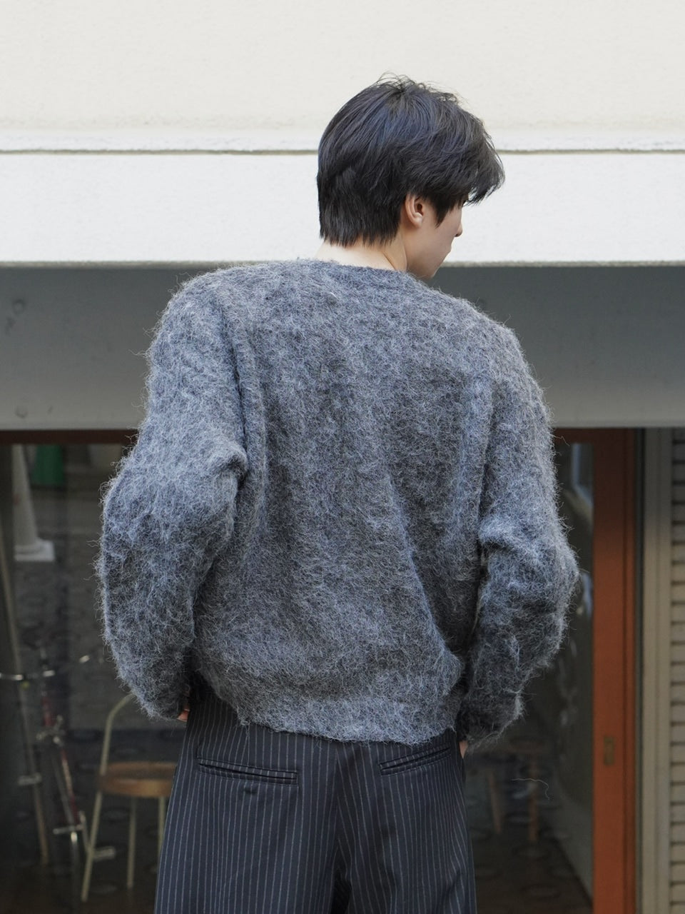 東京店WEB限定受注制【Chikashitsu +】shaggy knit cardigan / 【チカシツプラス】シャギーニットカーディガン (2color)