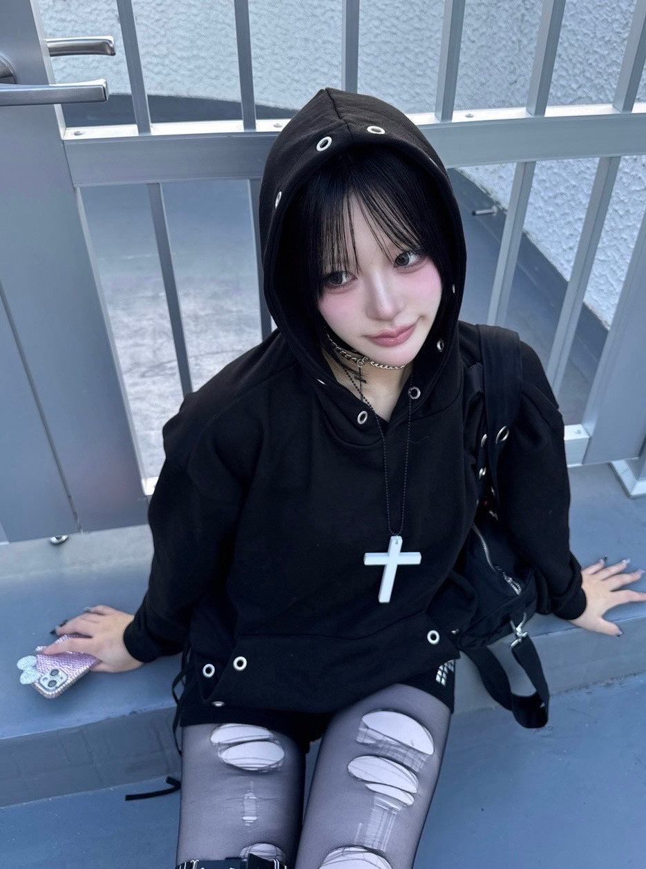 受注制【nmtc +】Eyelet hoodie / 【エヌエムティーシープラス】アイレットパーカー (2color)