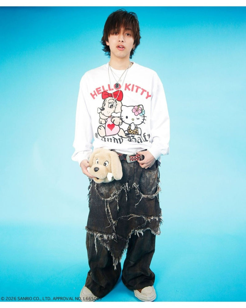 【GALFY×KITTY】キティガルTee / 【ガルフィー×キティー】プリント長袖Tシャツ