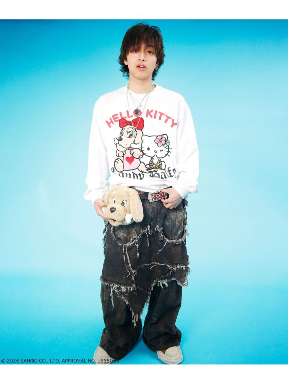 【GALFY×KITTY】キティガルTee / 【ガルフィー×キティー】プリント長袖Tシャツ