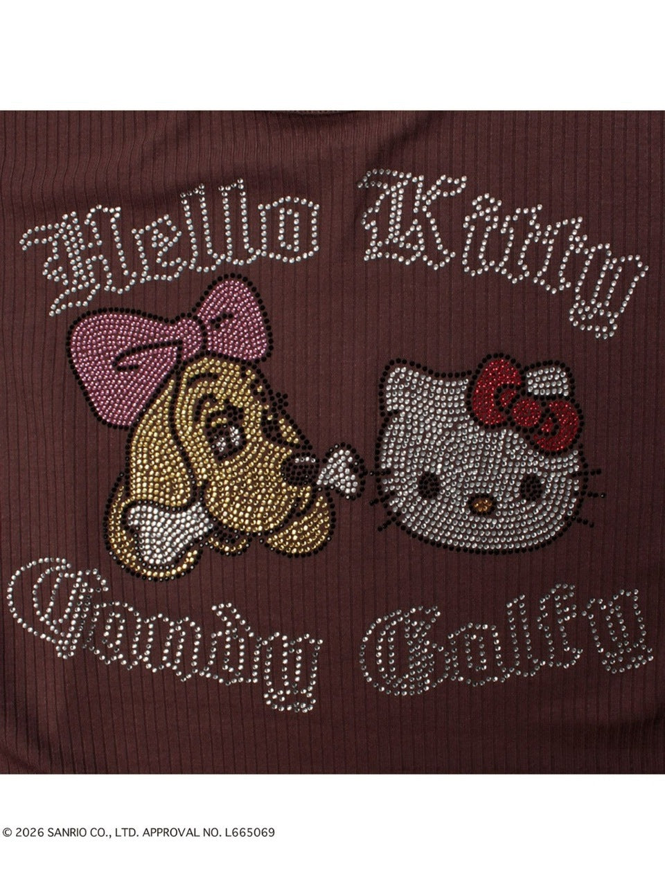 【GALFY×KITTY】キラキラキティガルTee / 【ガルフィー×キティー】ラインストーンシースルー長袖Tシャツ