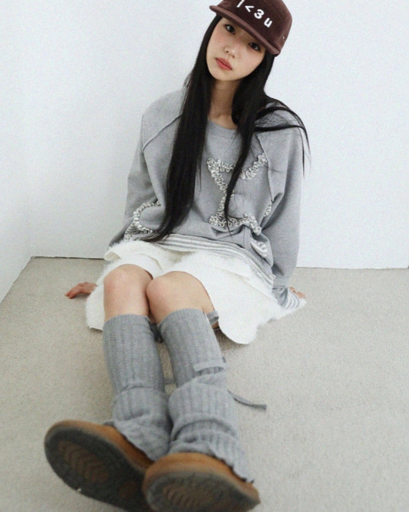 12/21 20:00 発売【Uglyshadow】STAR LAYERED SWEATSHIRT