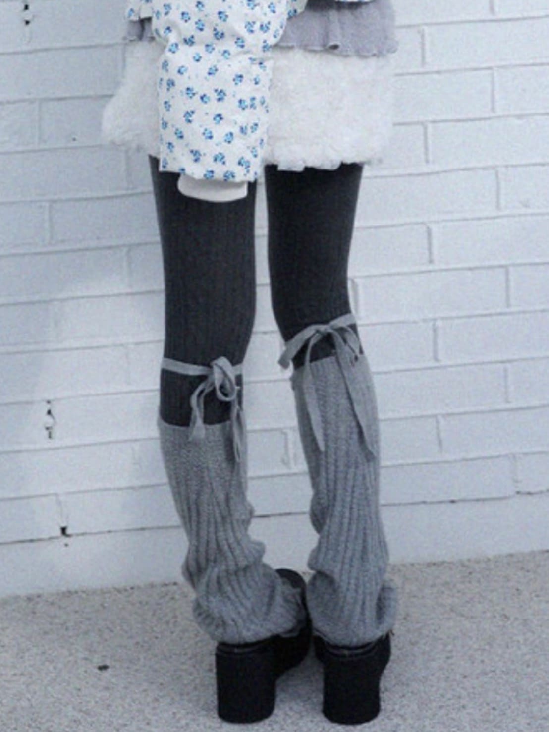 12/21 20:00 発売【Uglyshadow】LACE LONG KNIT WARMER