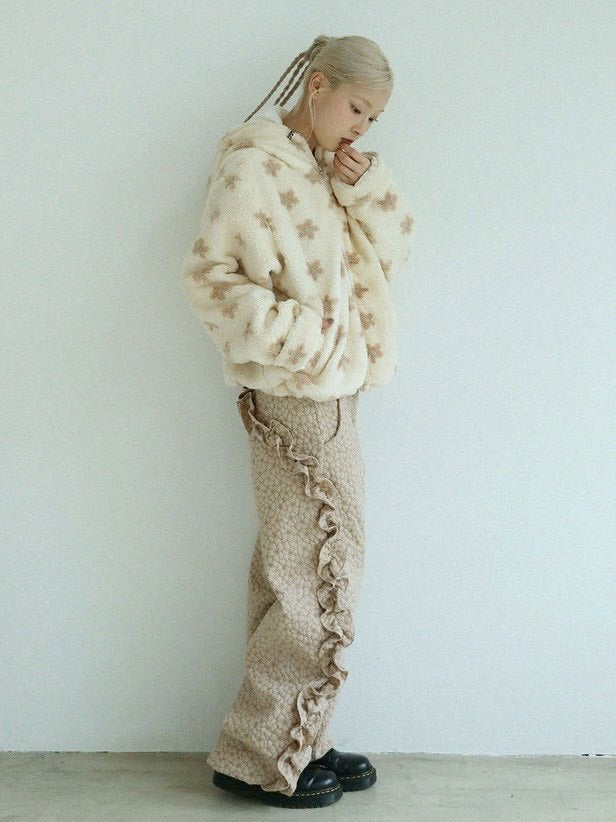 12/21 20:00 発売【Uglyshadow】FLOWER FUR JUMPER