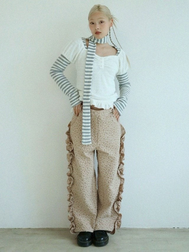 12/21 20:00 発売【Uglyshadow】SOFT SHIRRING T-SHIRT