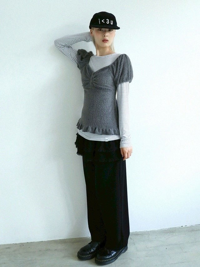 12/21 20:00 発売【Uglyshadow】THIN STRIPED T-SHIRT