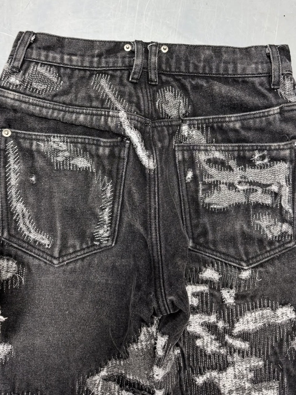 【Reckless Scholars】SASHIKOK DENIM PANTS / 【レックレス スカラーズ】スモークデザインデニムパンツ