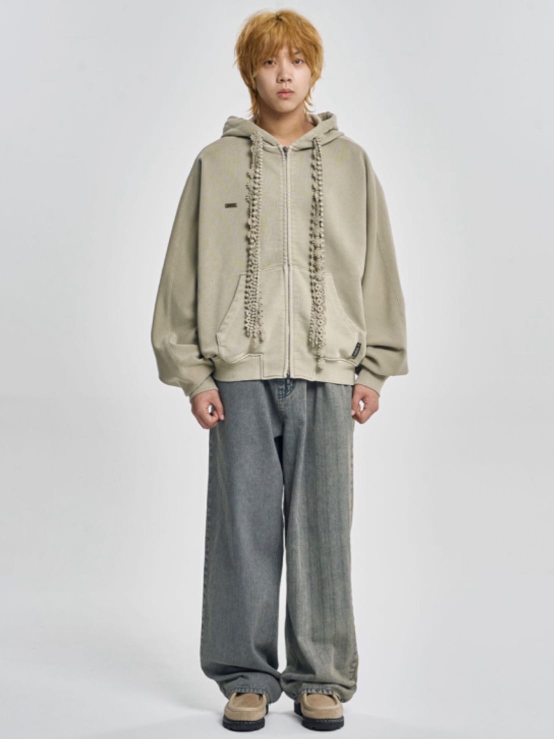 着画、物撮りまだ【AJOBYAJO】Laced Multi-Drawstring Zip-Up Hoodie