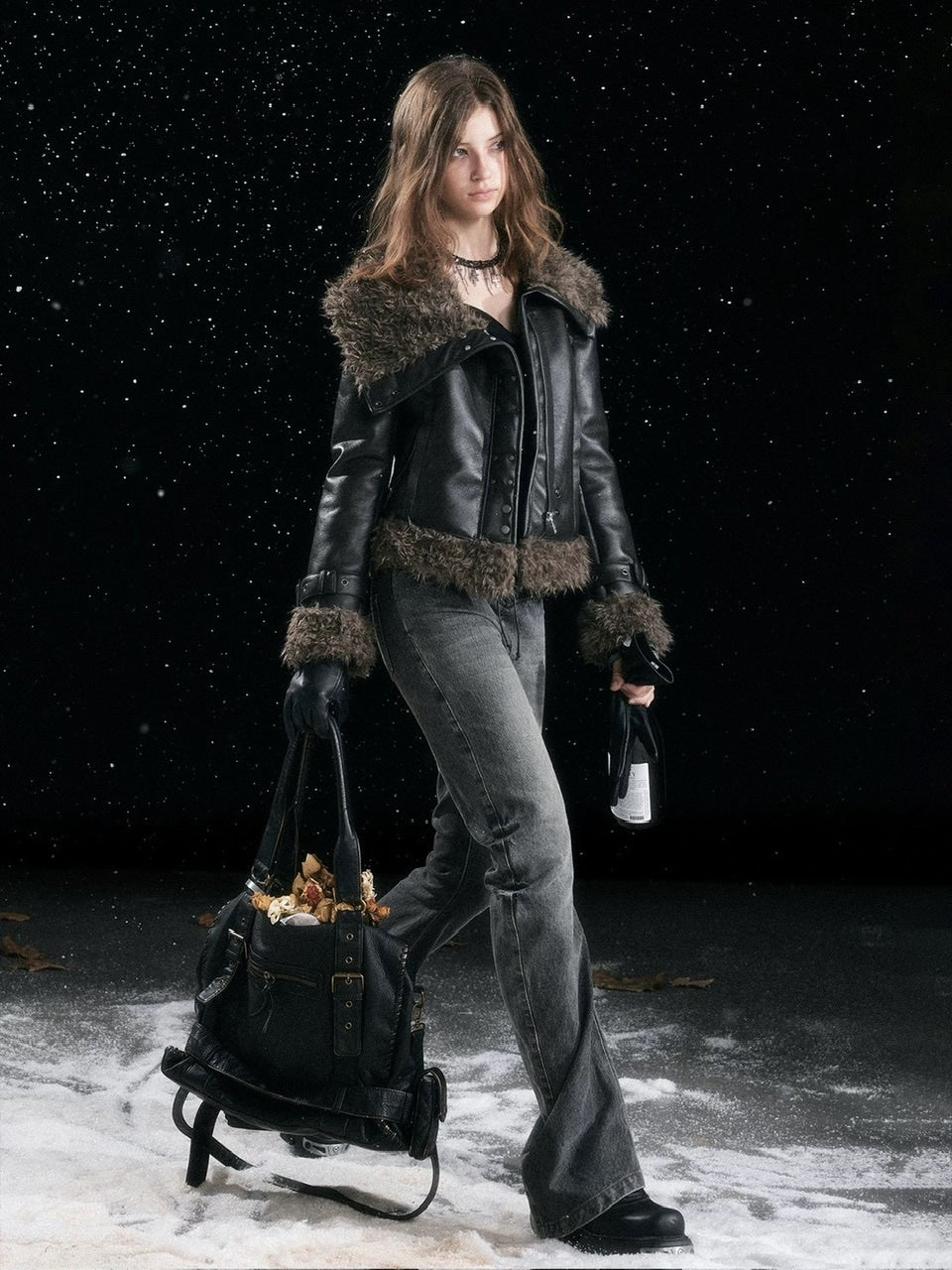 【Cest Nous】Faux Fur-Lined Coat / 【セヌー】ファーラインコーティングジャケット