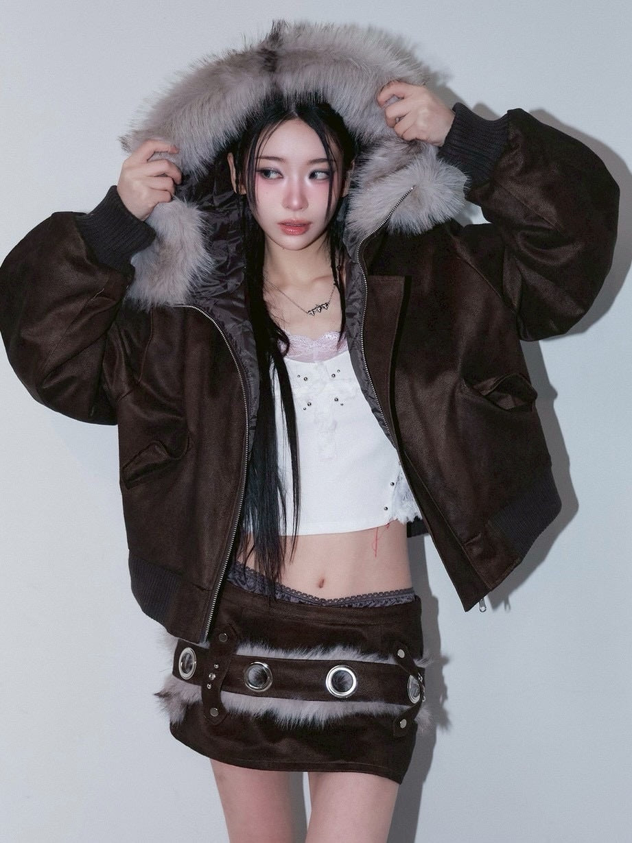 1/2 20:00発売【CHERRYQUIRI】fur loop eyelet belt