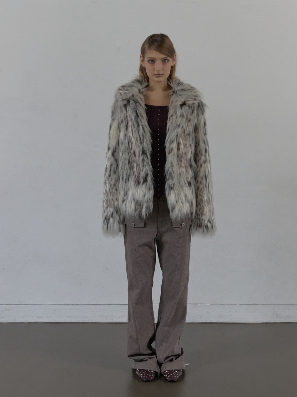 【SETUP‐EXE】FAUX FUR JACKET MIX / 【セットアップエグゼ】ハイネックファージャケット