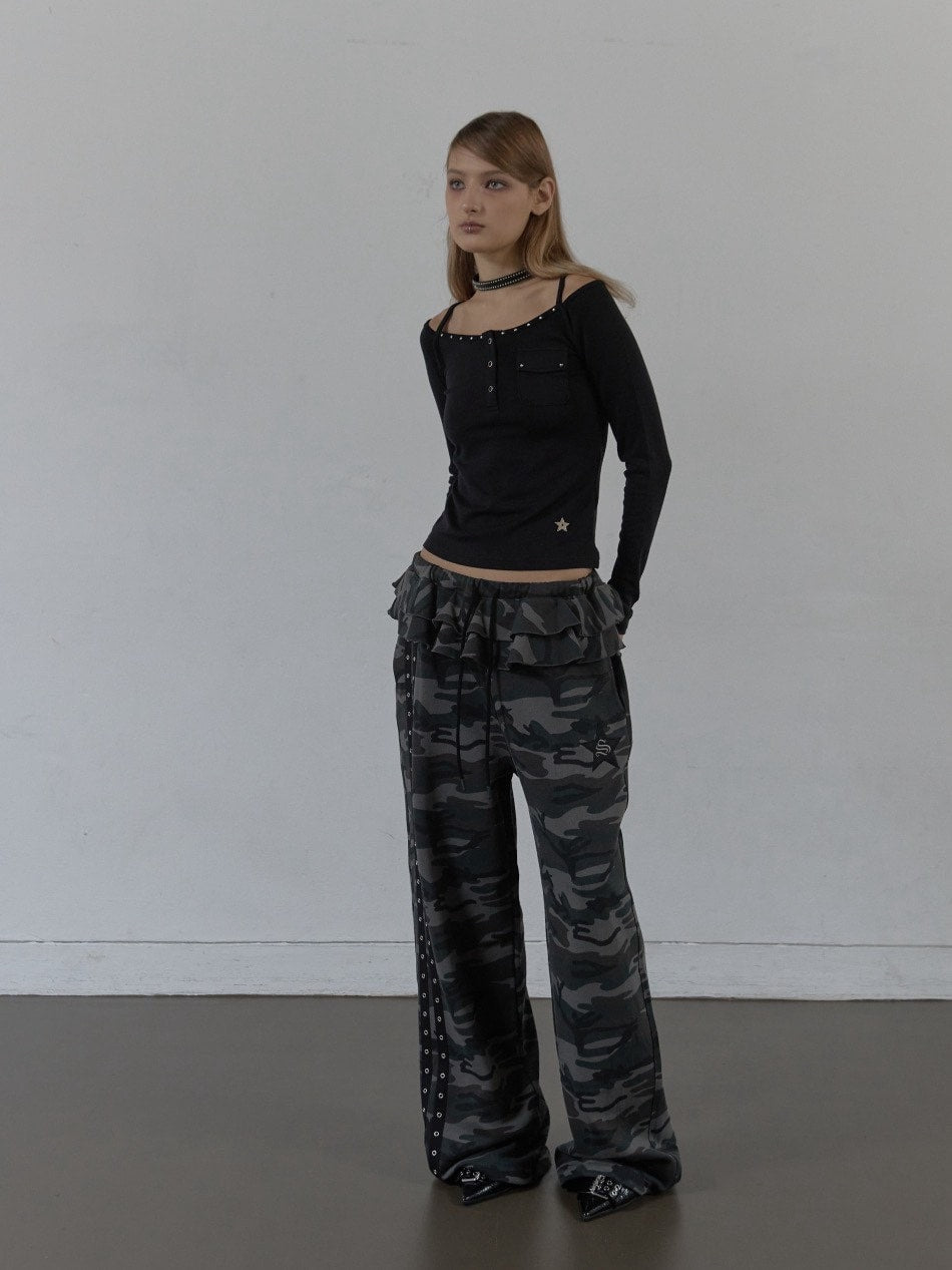 【SETUP‐EXE】SLEEVELESS LAYERED TOP / 【セットアップエグゼ】キャミレイヤード長袖Tシャツ