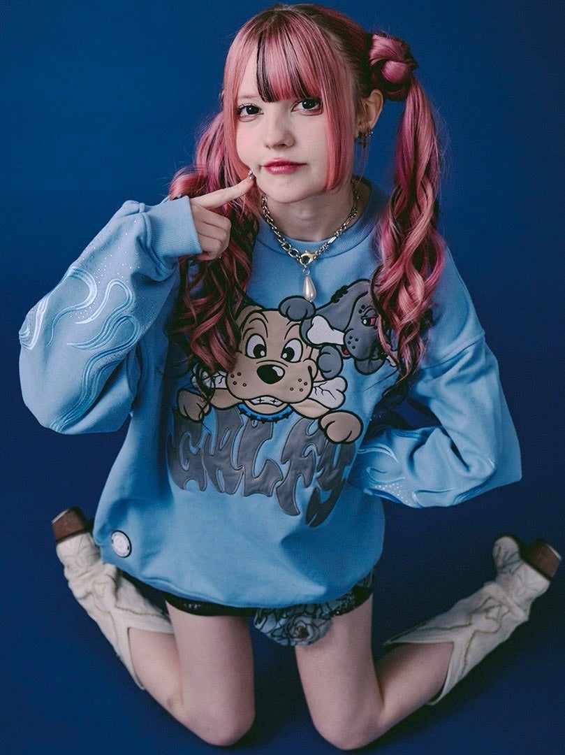 【GALFY】ファイヤーピカピカスウェット / 【ガルフィー】ファイヤーピカピカスウェット