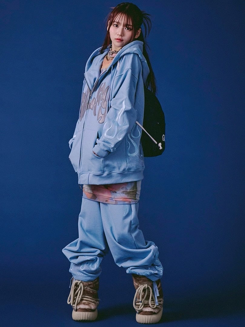 【GALFY】ファイヤーピカピカスウェットPT / 【ガルフィー】ファイヤーピカピカスウェットPT