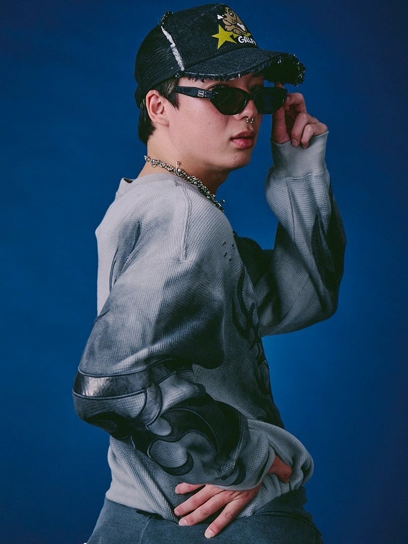 【GALFY】汚れ部族ワッフルロンTEE / 【ガルフィー】汚れ部族ワッフルロンTEE