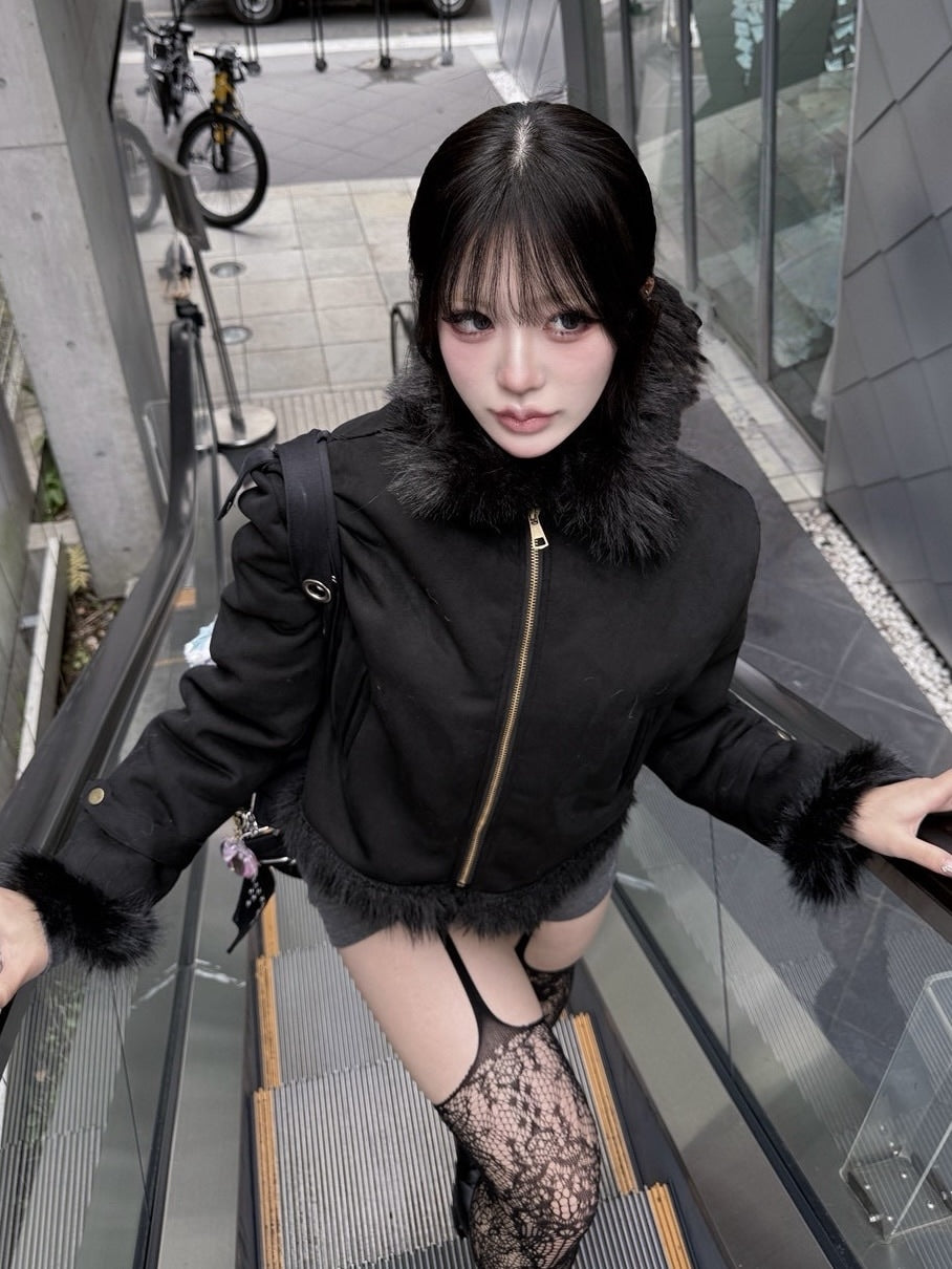 受注制【nmtc +】mouton fur tight jacket / 【エヌエムティーシープラス】ムートンファータイトジャケット (2color)