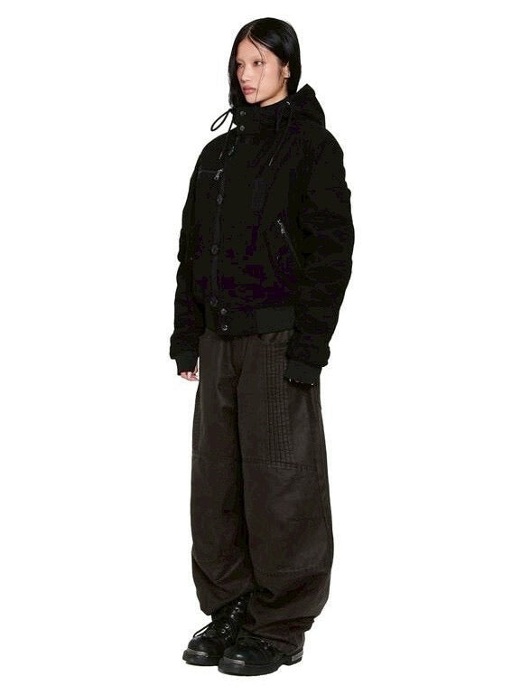 【AAKAM】Button Placket Cotton Ma-1 Jacket