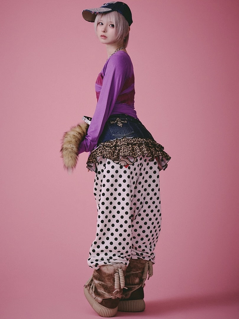 【GALFY】GALちゃんフリフリSK / 【ガルフィー】レオパードフリルデニムミニスカート