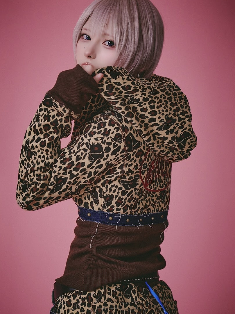 【GALFY】柄姐フーディー / 【ガルフィー】アニマル柄ウエストシェイププルオーバーパーカー