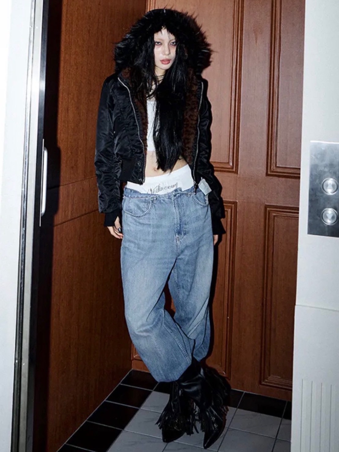 【NOT KNOWING】Fur Trim MA-1 Padded Jumper