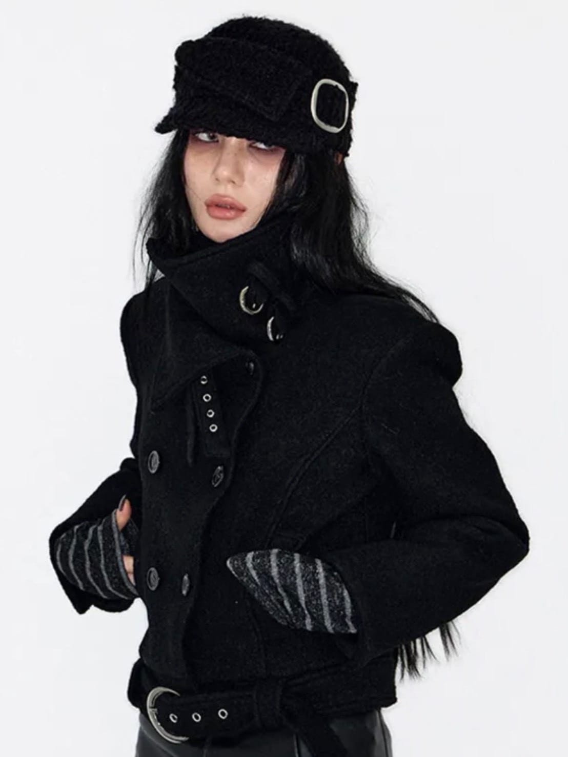 【NOT KNOWING】Buckle Bellboy Cap