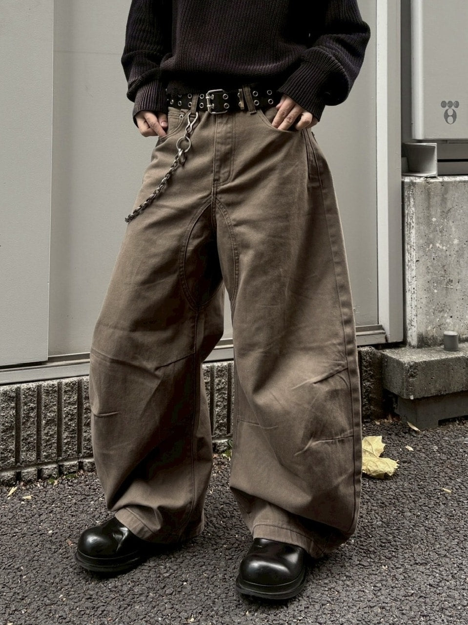 国際配送【youll】curve baggy pants (2color)